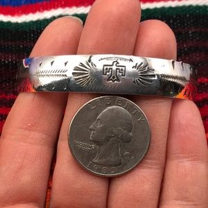 Vintage sterling silver Thunderbird/arrow stamped bracelet